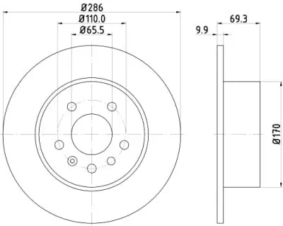 Disco de freno HELLA 8DD 355 104-701 HELLA 8DD 355 104-701 Profesional